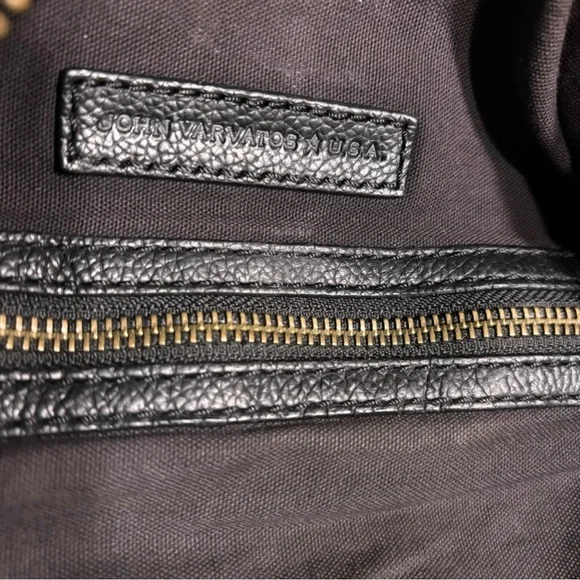John Varvatos Dark Leather Duffel Bag - Picture 14 of 15